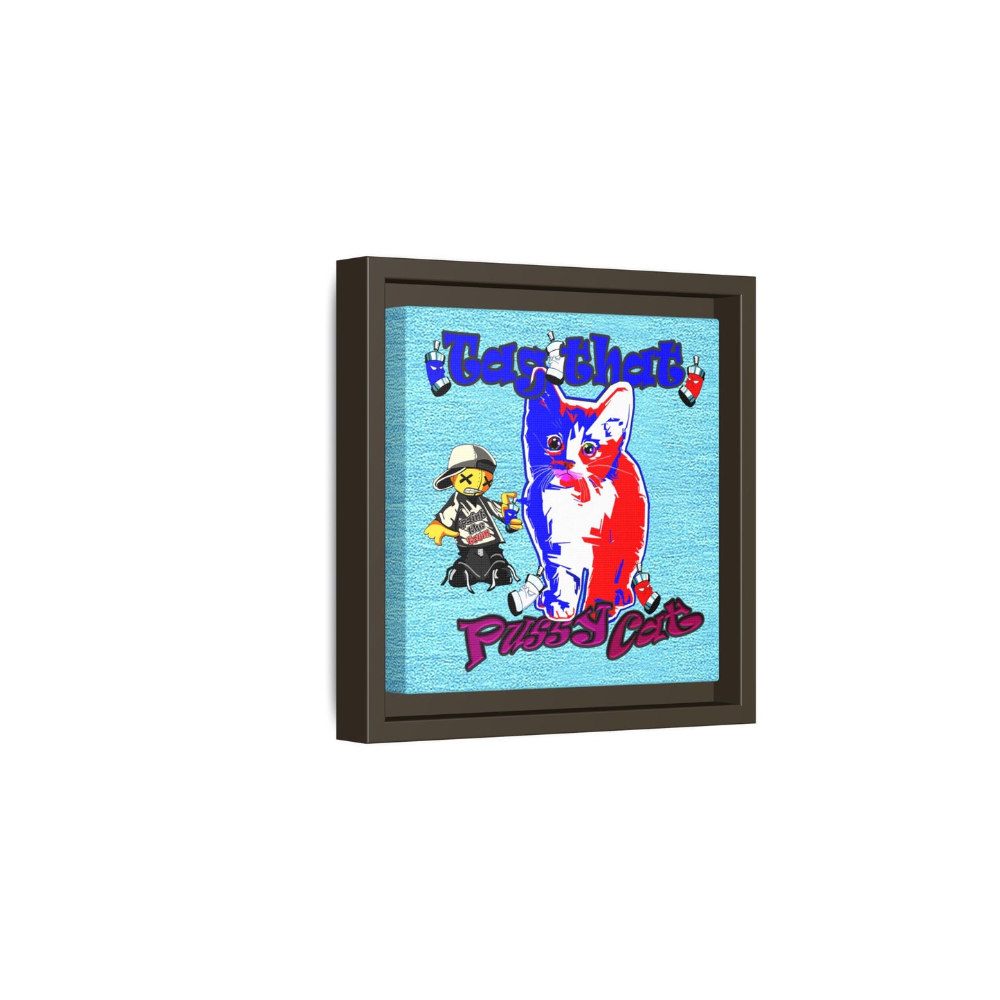 tag that - framed canvas art (faded blue)