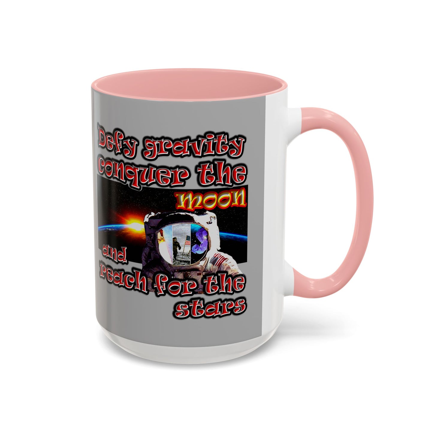 defy conquer reach - Accent Mug (light grey)