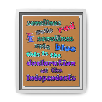declaration of the independents - framed canvas art (light brown)