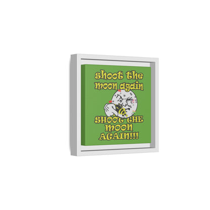 shoot the moon again - framed canvas art (green)