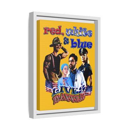 rw&b lives matter - framed canvas art (yellow)