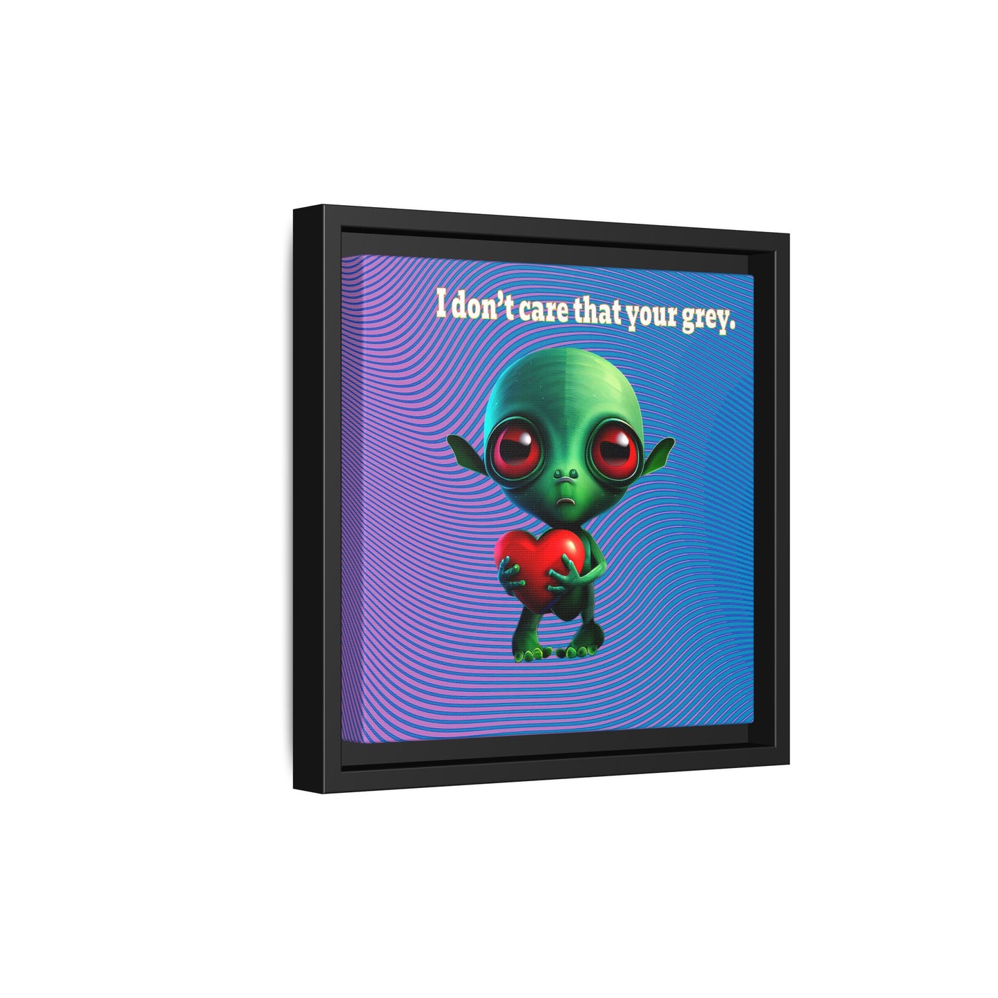 I don't care that your grey - framed canvas art (light blue-purple wave)