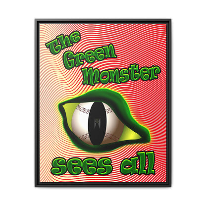 green monster - framed canvas art (yellow-orange wave)
