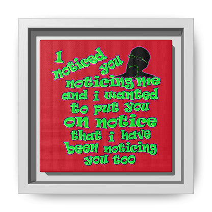noticed you noticing - framed canvas art (dark red)