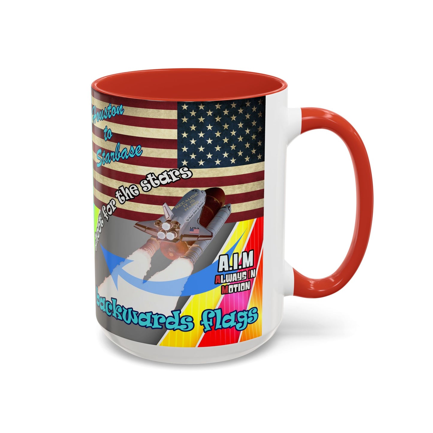 shoot for the stars - Accent Mug (rainbow split)