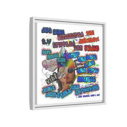 drop the beat - framed canvas art (white)