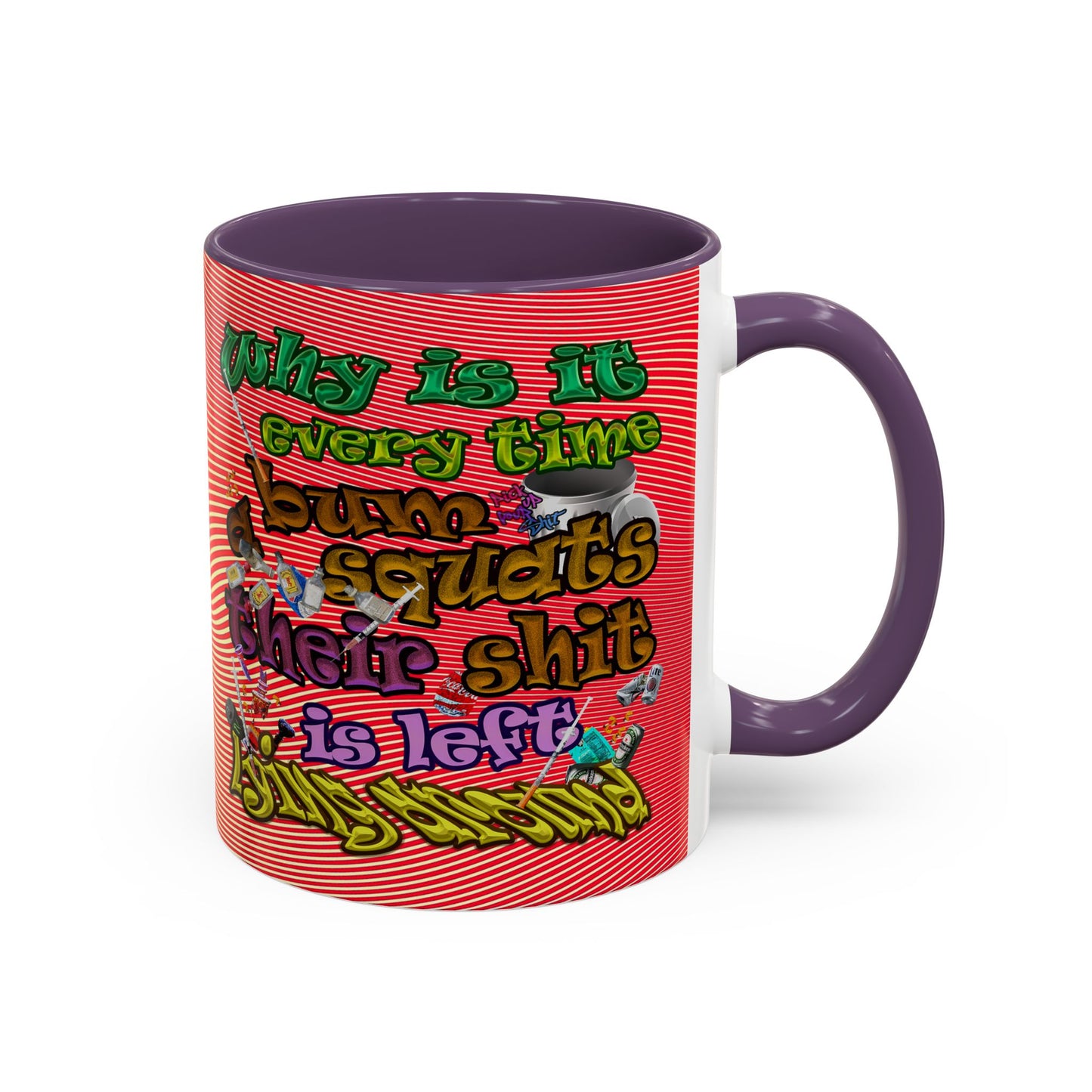 the bum's shit - Accent Mug (yellow-orange wave)