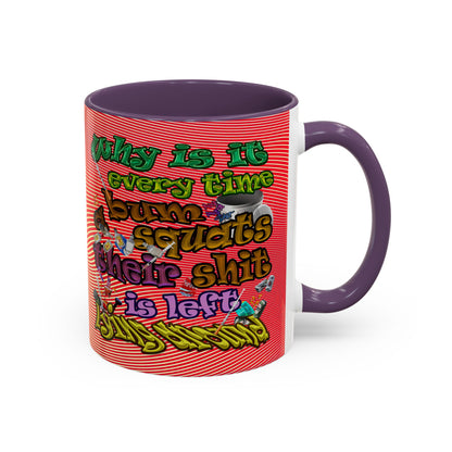 the bum's shit - Accent Mug (yellow-orange wave)