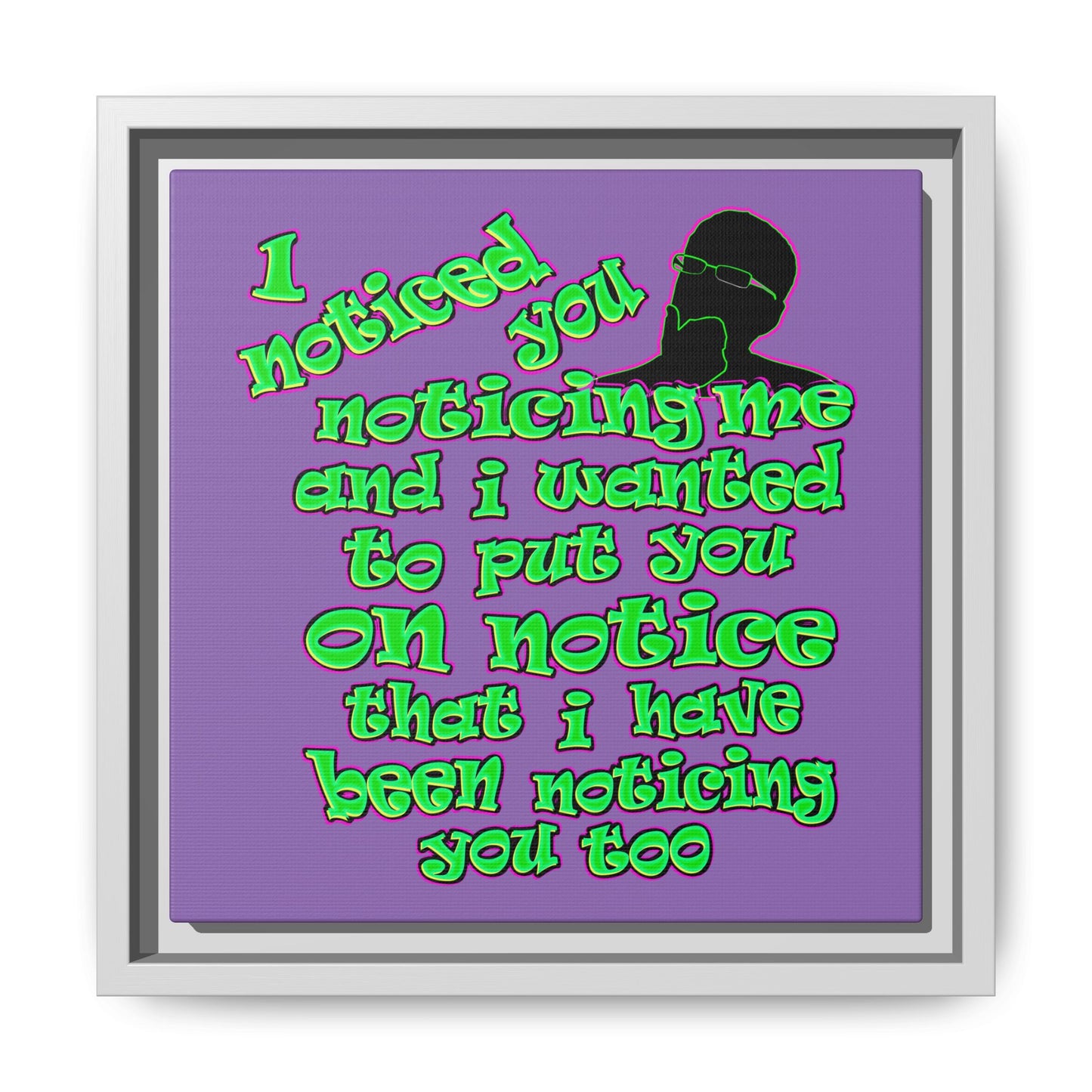 noticed you noticing - framed canvas art (light purple)