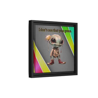 I don't care that your green - framed canvas art (rainbow split)
