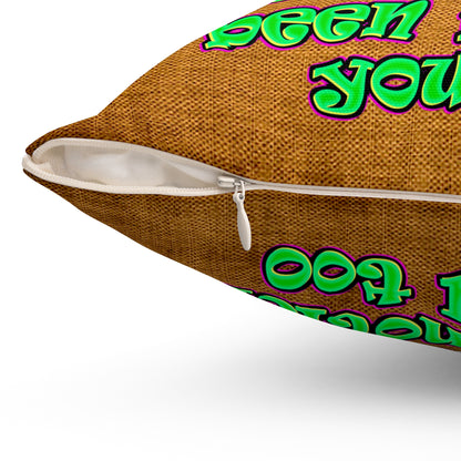 noticed you noticing - Spun Polyester Square Pillow - (dichromatic brown papyrus)