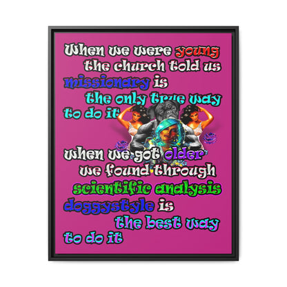 doggystyle - framed canvas art (pink)