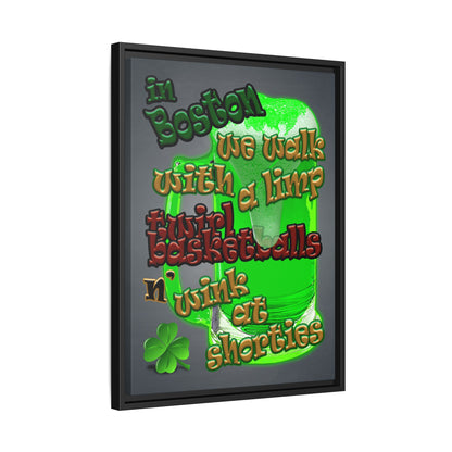 celtics logo - framed canvas art (grey-light grey)