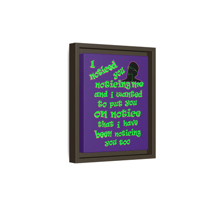 noticed you noticing - framed canvas art (purple)