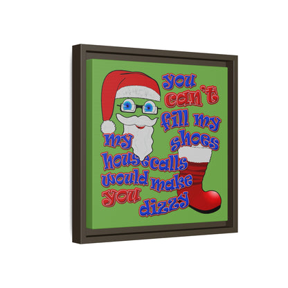 santa's shoes - framed canvas art (green)