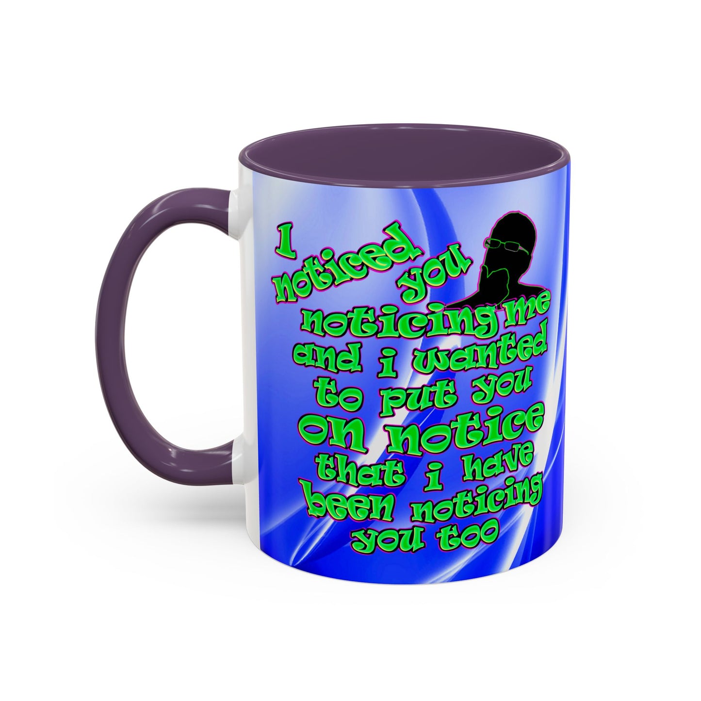 noticed you noticing - Accent Mug (blue-white wave)