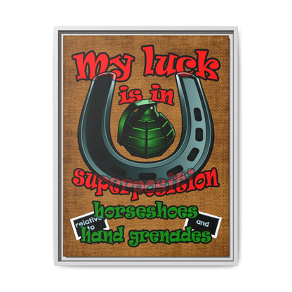 my luck - framed canvas art (brown papyrus)