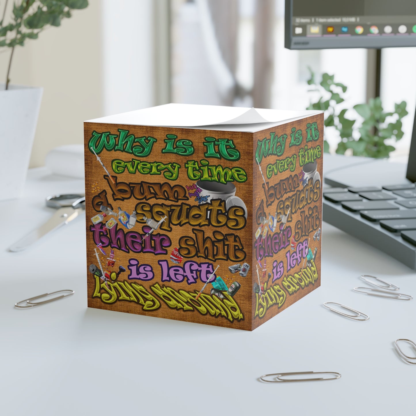 the bum's shit - note cube (brown papyrus)