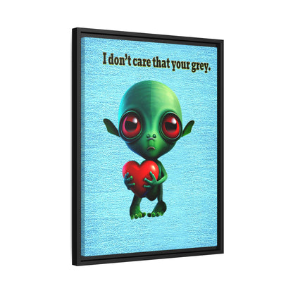 I don't care that your grey - framed canvas art (faded blue)