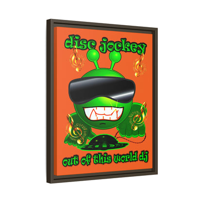 disc jockey - framed canvas art (orange)