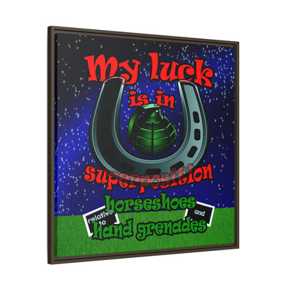 my luck - framed canvas art ('snoops' background)