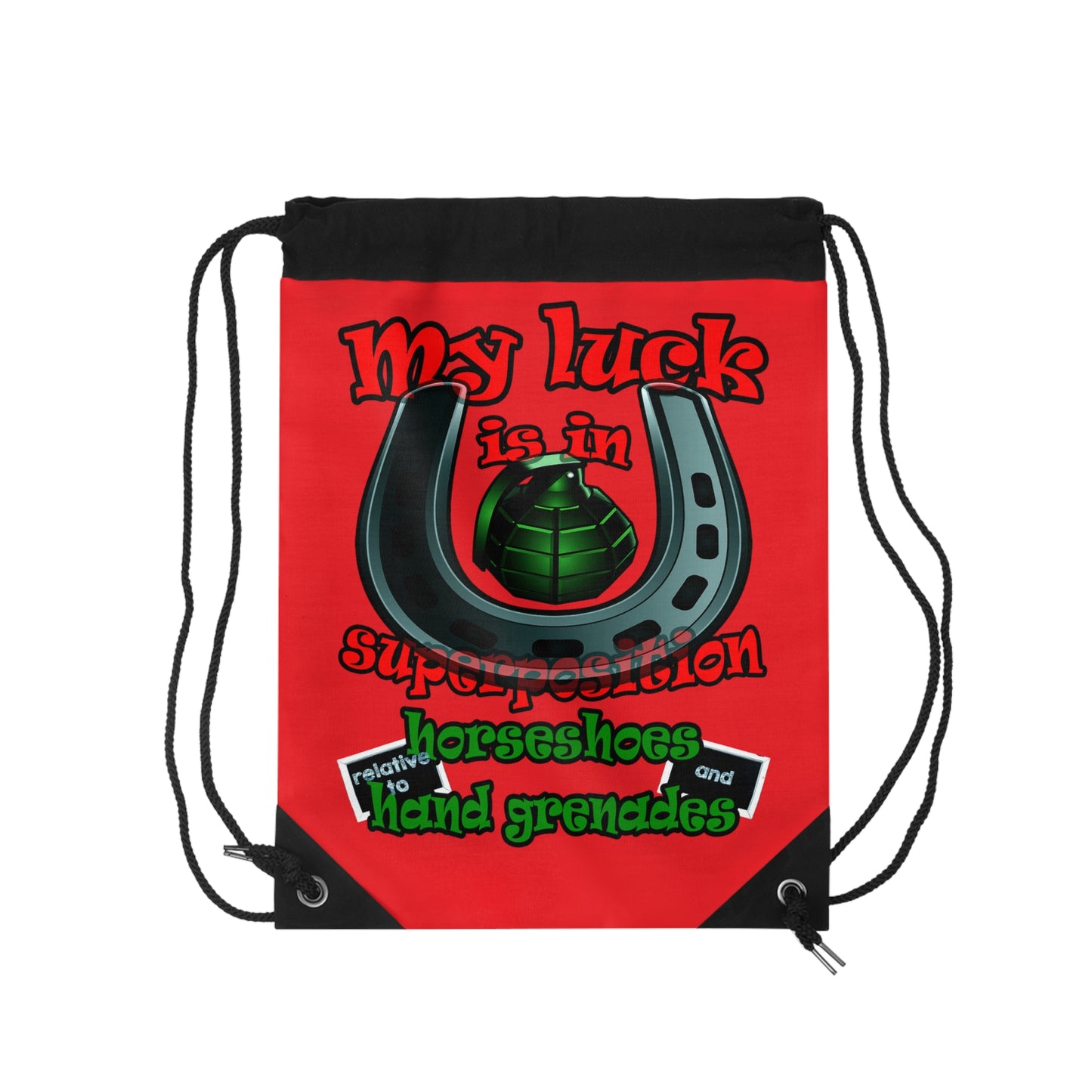 my luck - Drawstring Bag (red)