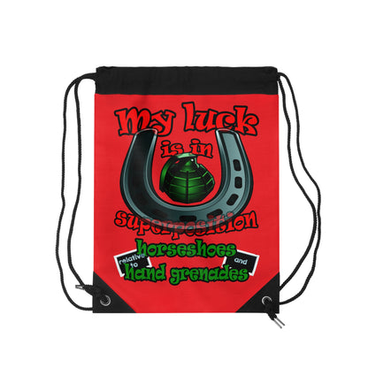 my luck - Drawstring Bag (red)