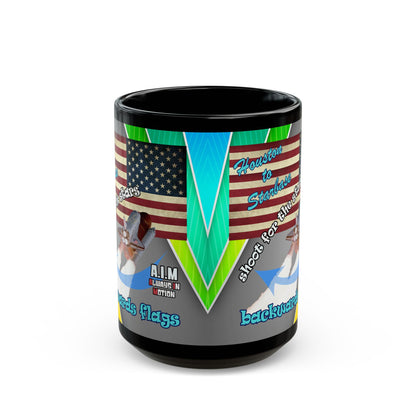 shoot for the stars - Black Mug (rainbow split)