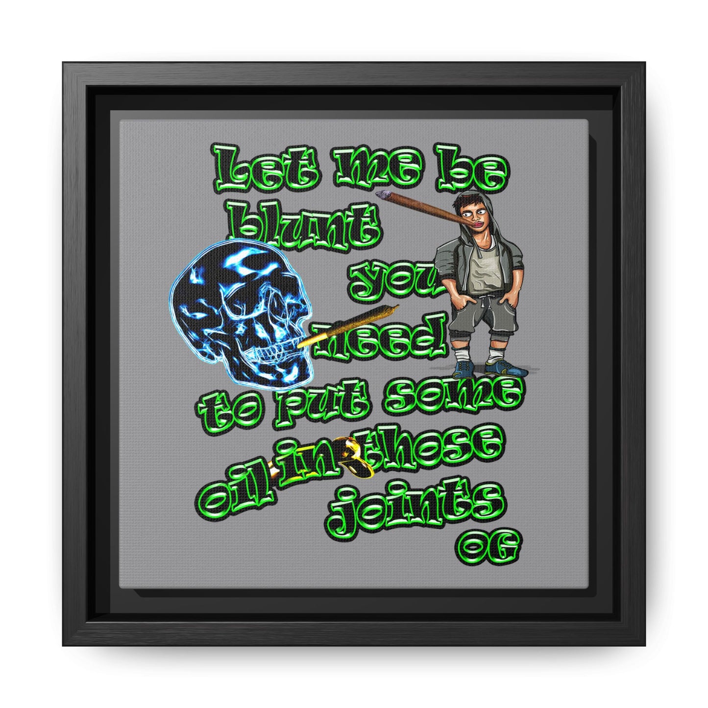 og - framed canvas art (grey)