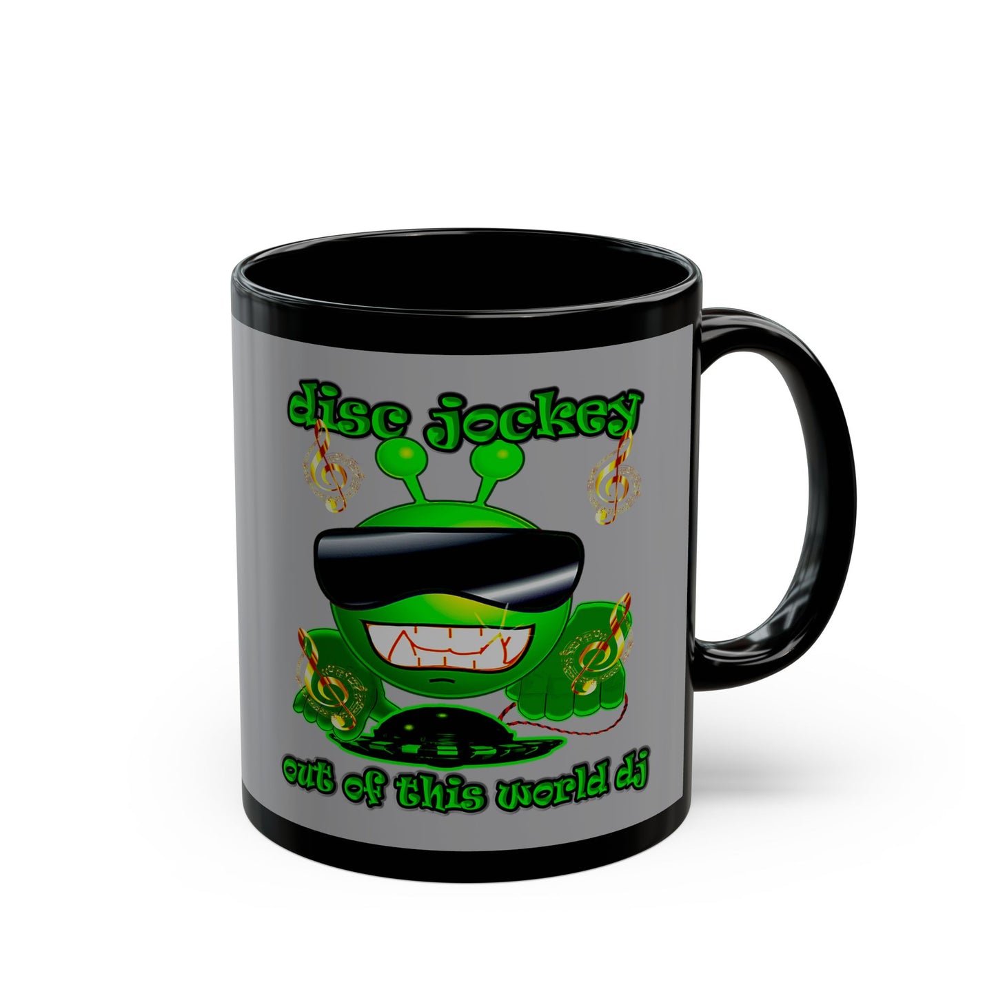 disc jockey - Black Mug (grey)