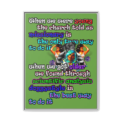 doggystyle - framed canvas art (green)