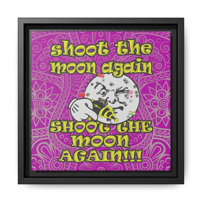 shoot the moon again - framed canvas art (pink swirl)