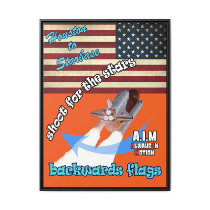 shoot for the stars - framed canvas art (orange)