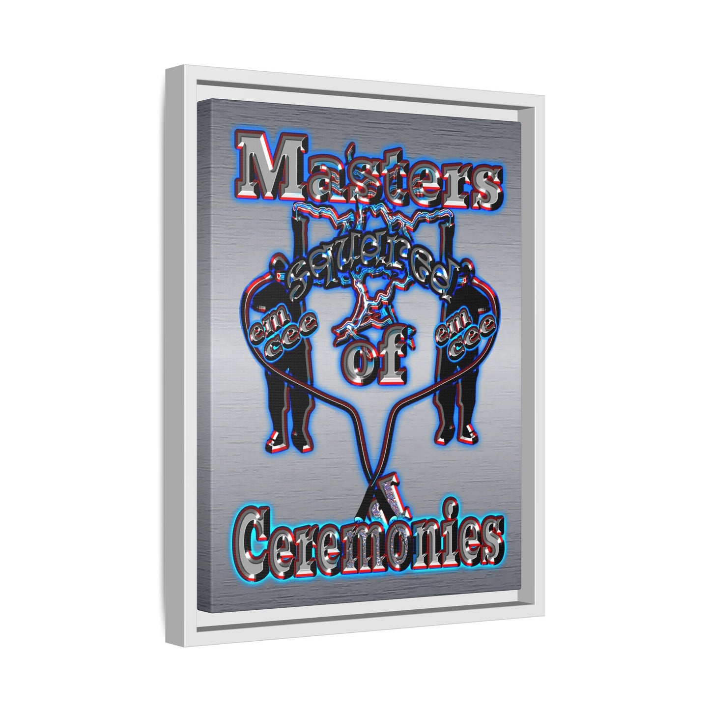 em cee squared - framed canvas art (brushed nickel)