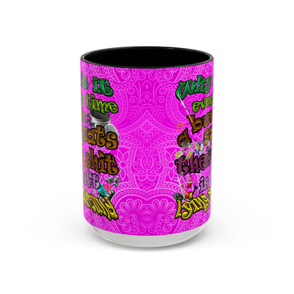 the bum's shit - Accent Mug (pink swirl)
