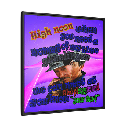 high noon - framed canvas art (purple-pink wave)