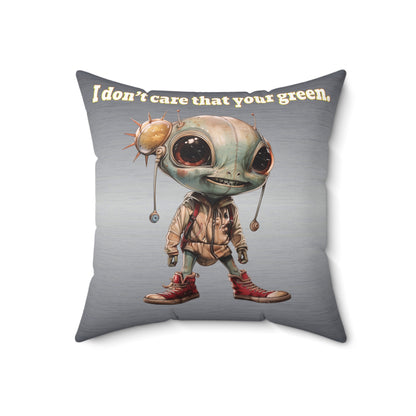 I don't care that your grey - Faux Suede Square Pillow - (brushed nickel)