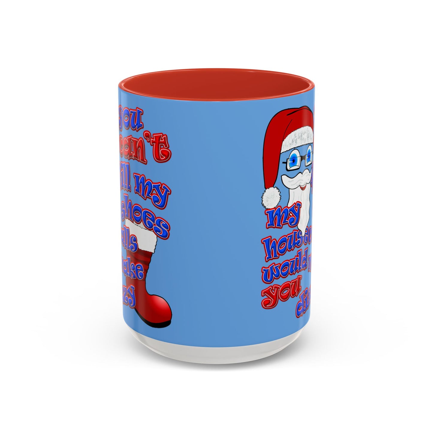santa's shoes - Accent Mug (light blue)