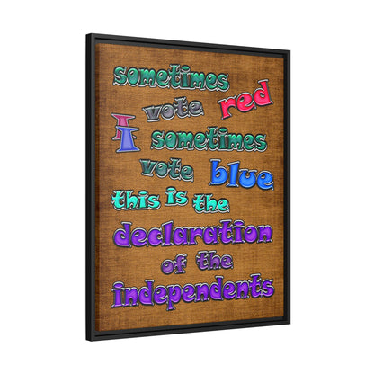 declaration of the independents - framed canvas art (brown papyrus)