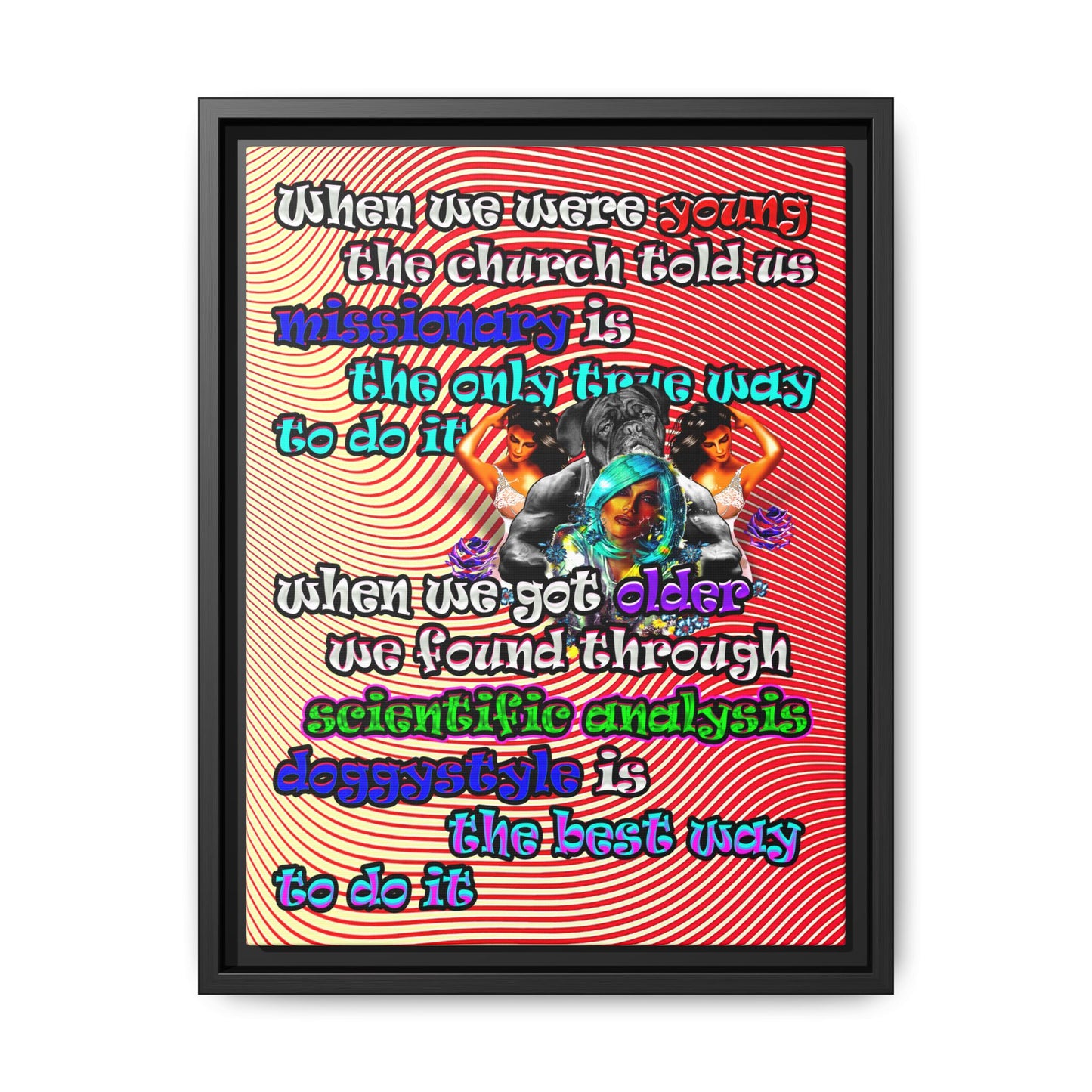 doggystyle - framed canvas art (yellow-orange wave)