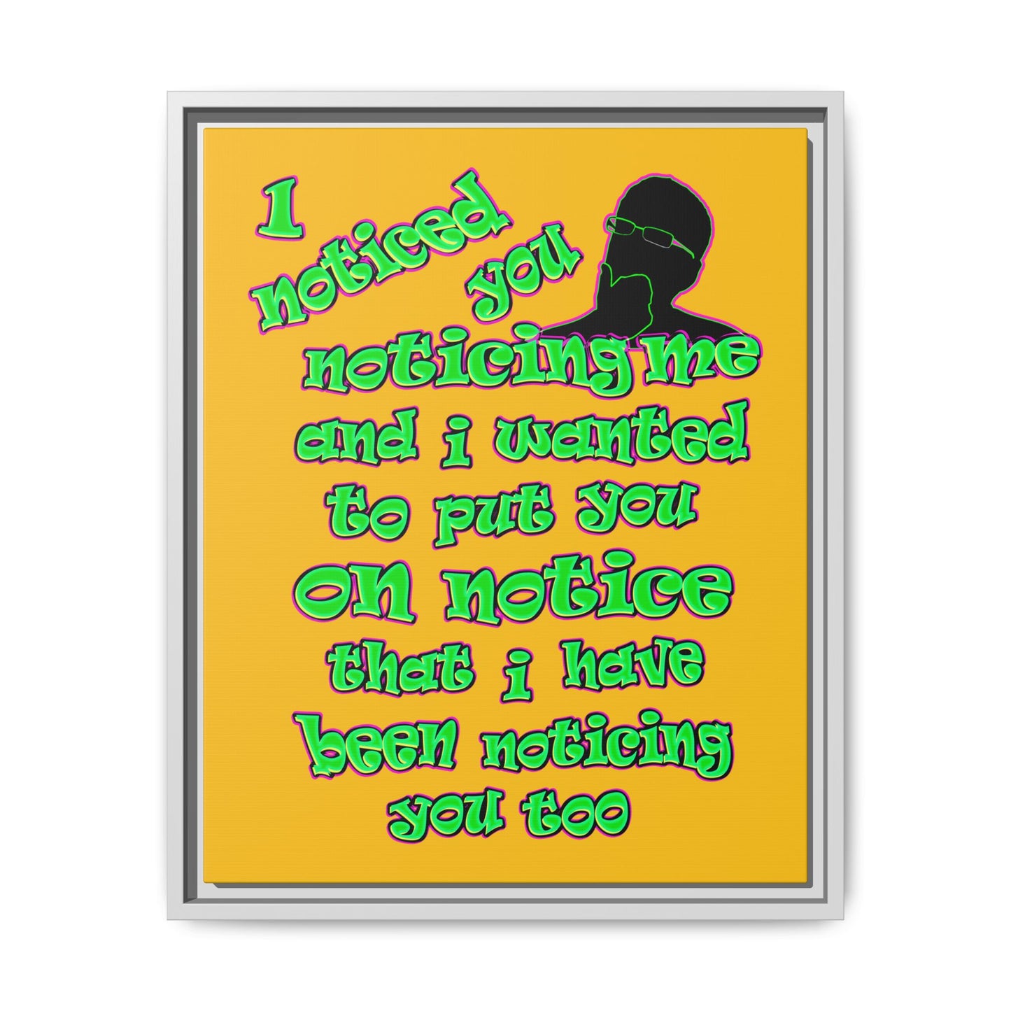 noticed you noticing - framed canvas art (yellow)