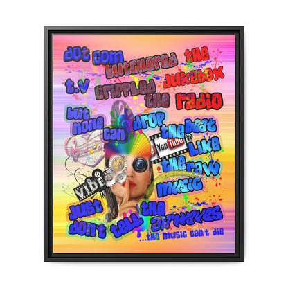 drop the beat - framed canvas art (color blur)