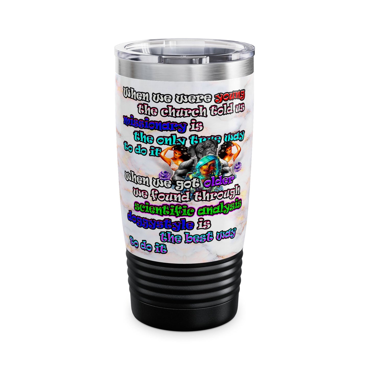 doggystyle - Ringneck Tumbler, 20oz (white marble)