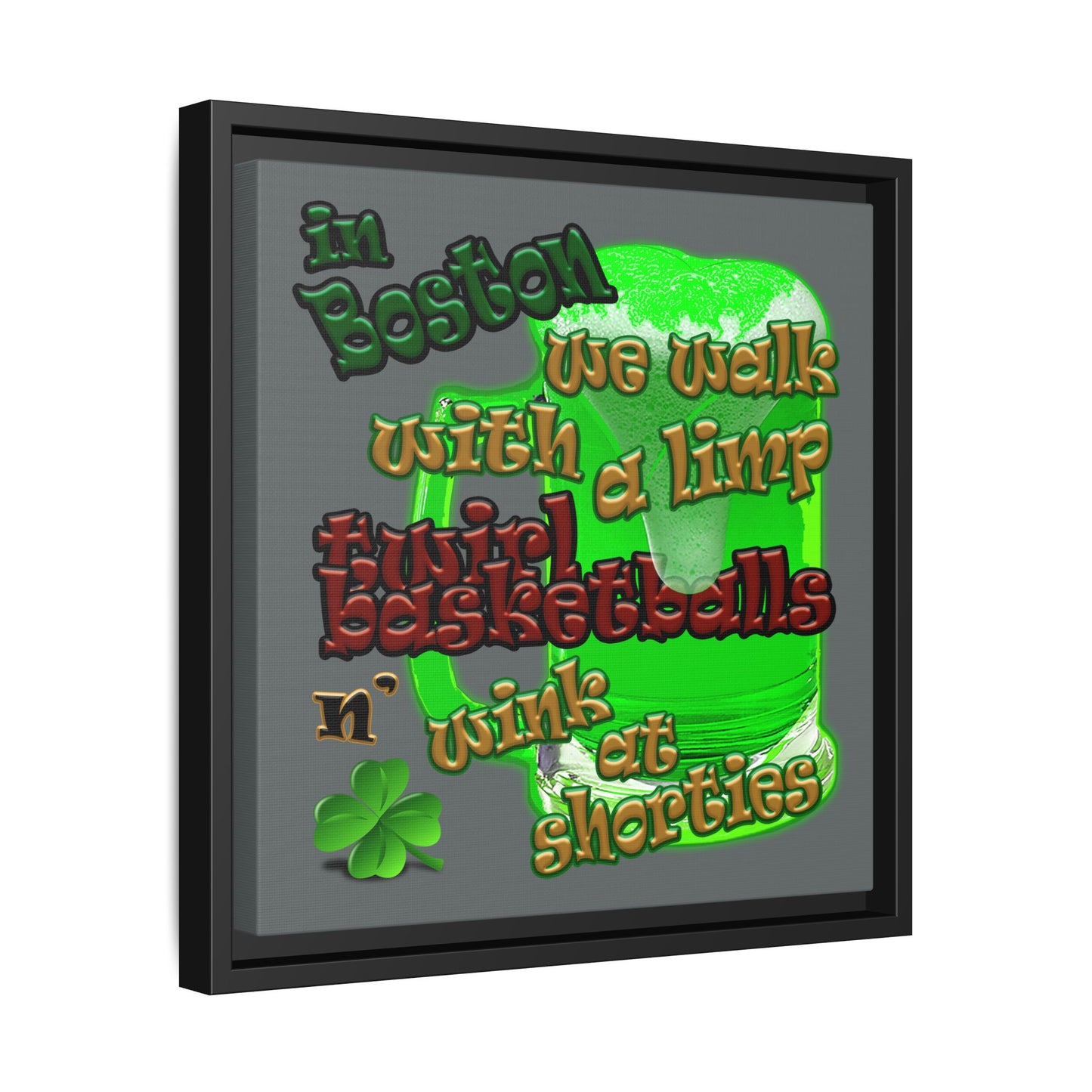 celtics logo - framed canvas art (dark grey)
