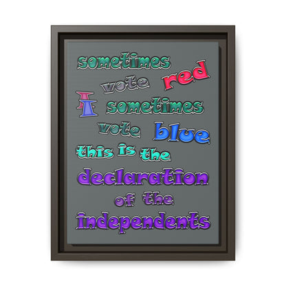 declaration of the independents - framed canvas art (dark grey)