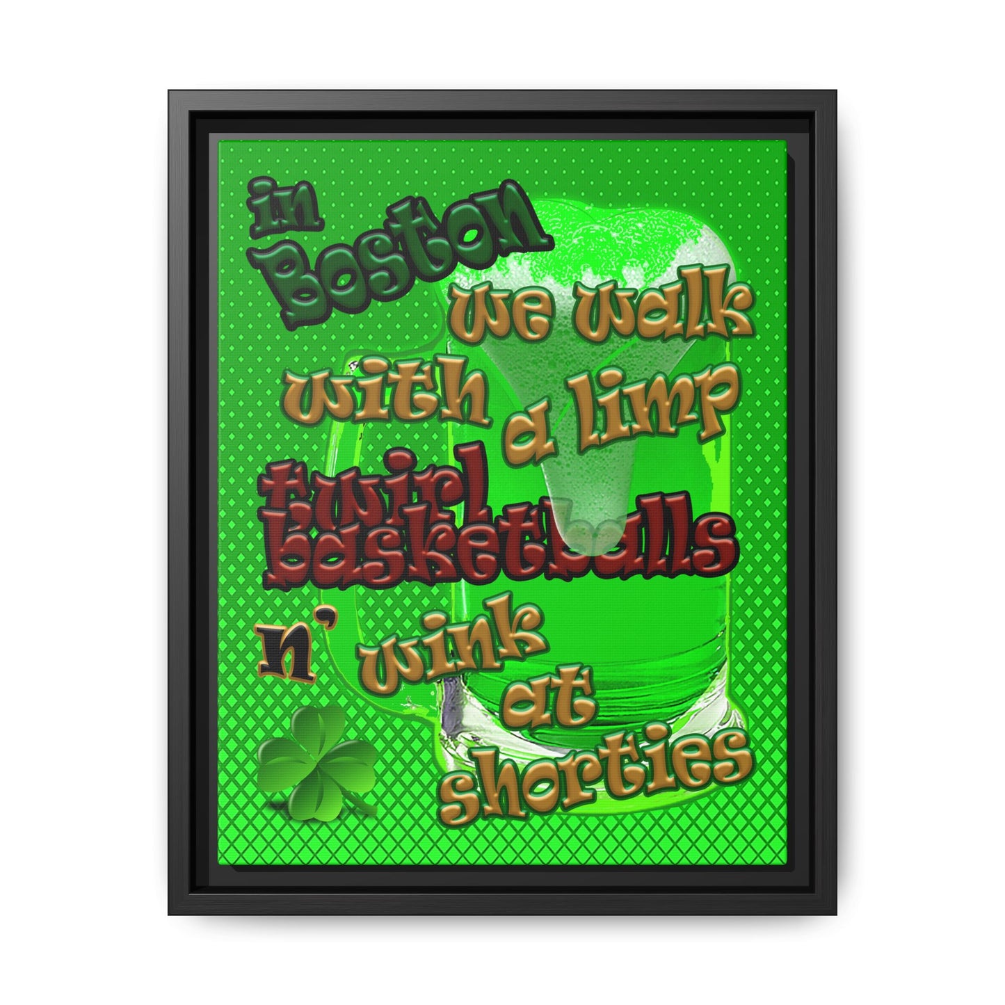 celtics logo - framed canvas art (logo green)