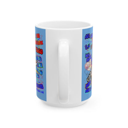 drop the beat - White Mug (light blue)
