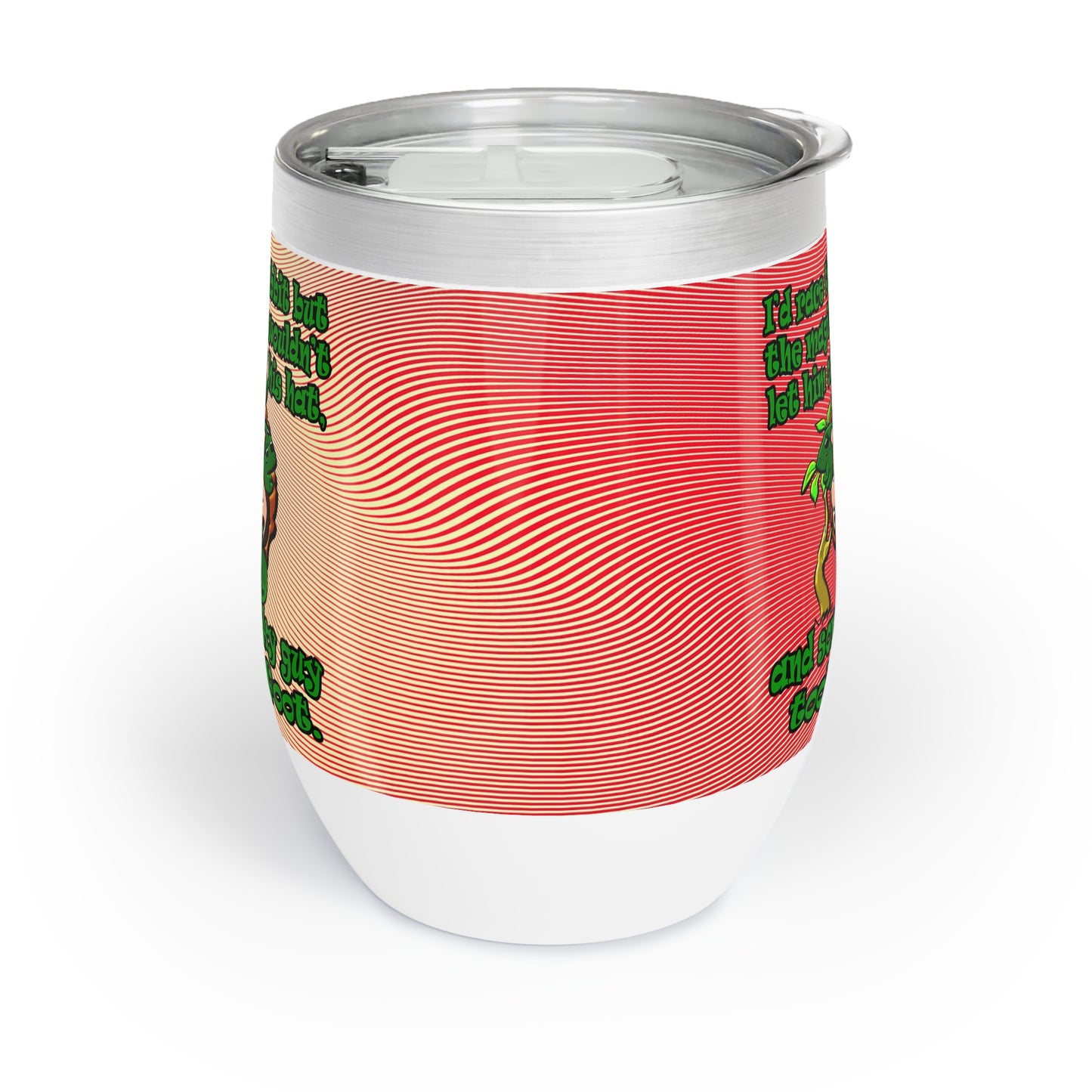 turtle race - Chill Wine Tumbler (yellow-orange wave)