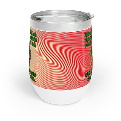 turtle race - Chill Wine Tumbler (yellow-orange wave)