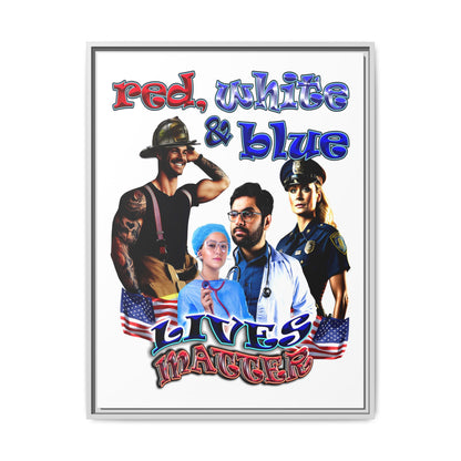 rw&b lives matter - framed canvas art (white)